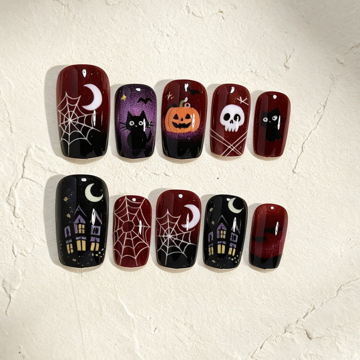 Halloween-Themen Press-On Nagelkunst Karnz