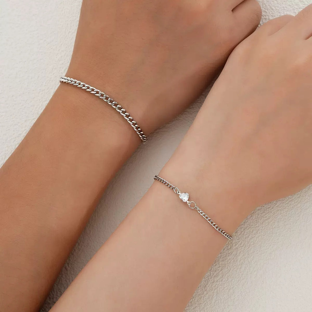 Zarte geflochtene Silberkette Armband Karnz