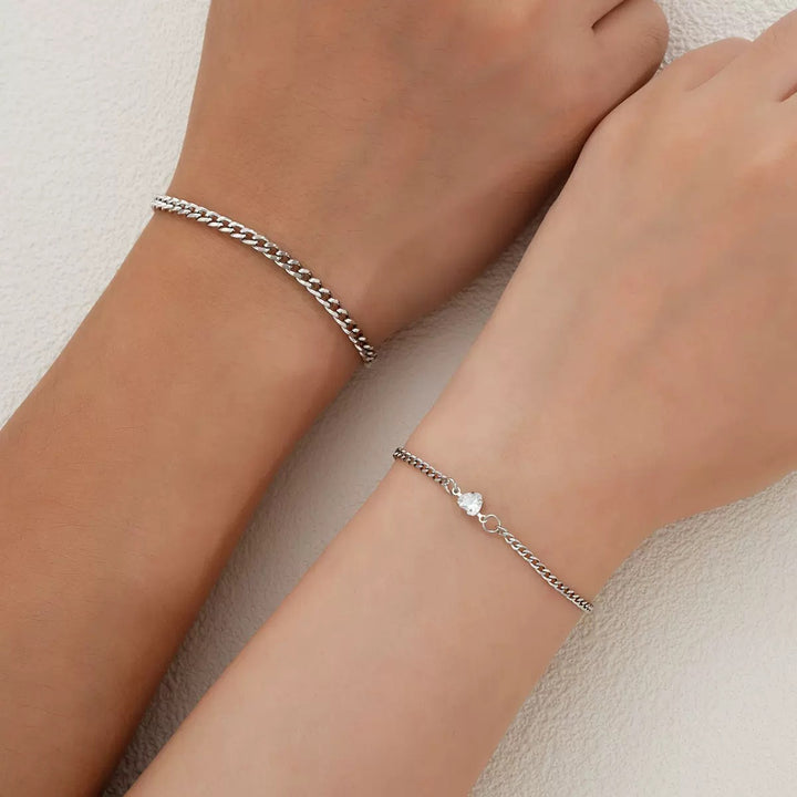 Zarte geflochtene Silberkette Armband Karnz