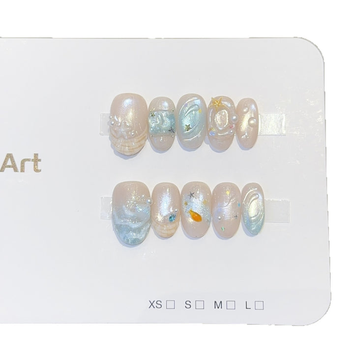 Kunstnagel Set mit Maritimem Design Karnz
