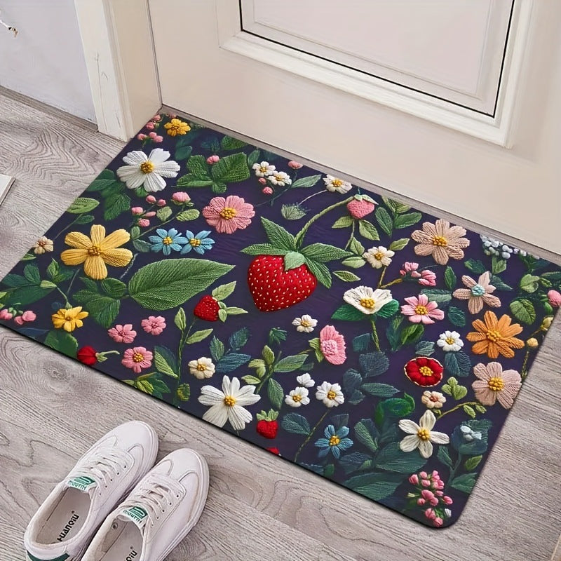 Bestickte florale Küchenmatte