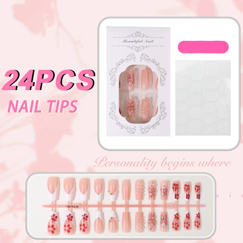 Blumenmuster Press-On Nagelspitzen Set Karnz