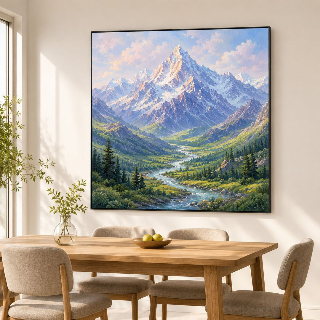 Gerahmte Berglandschaft Leinwandkunst