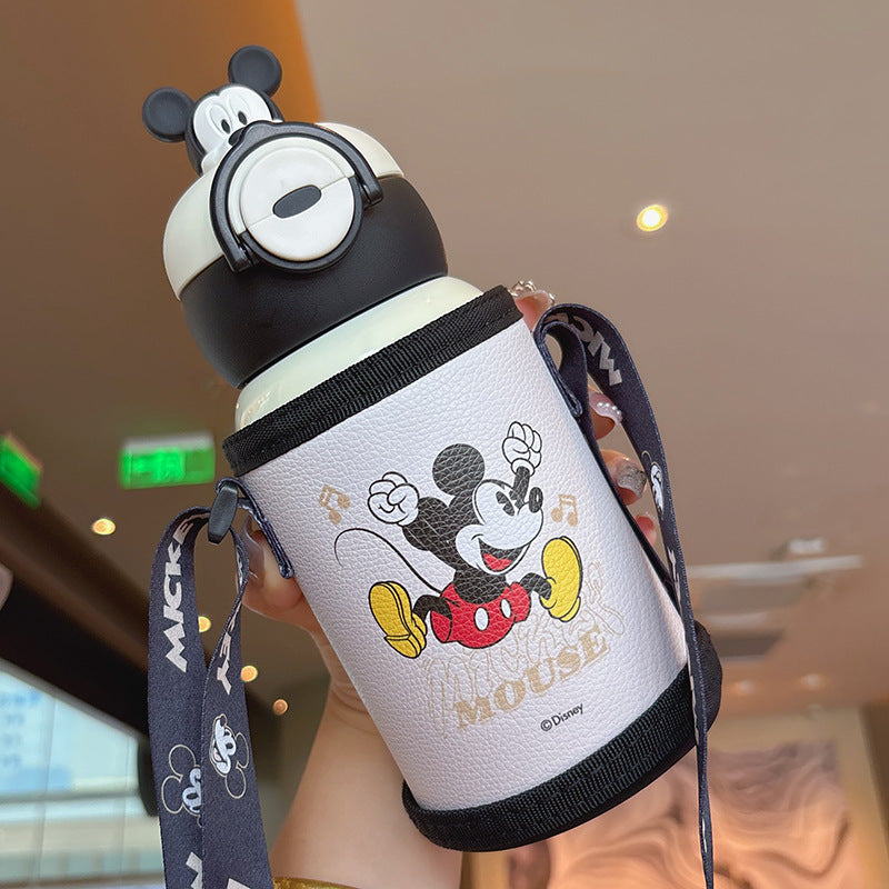 Damen Isolierte Trinkflasche mit niedlichem Kaninchen-Design und praktischem Tragegurt Karnz