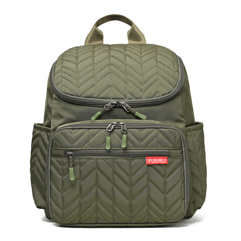Elegante gesteppt Multi-Compartment Rucksack Karnz