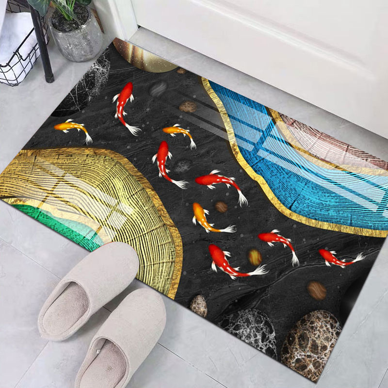 Künstlerische fischthematische Eingangsmatte
