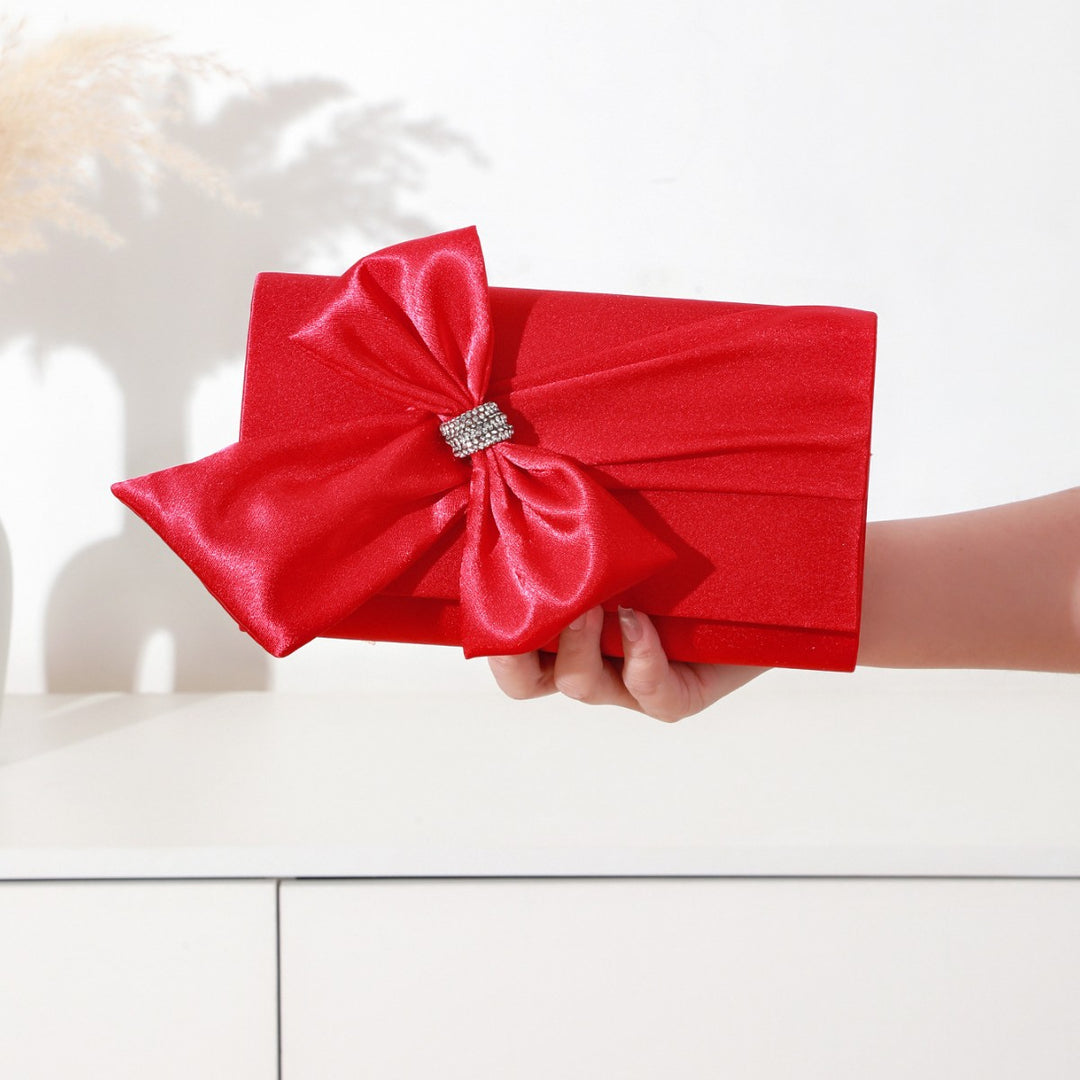 Luxe Satin Schleifen Clutch Tasche