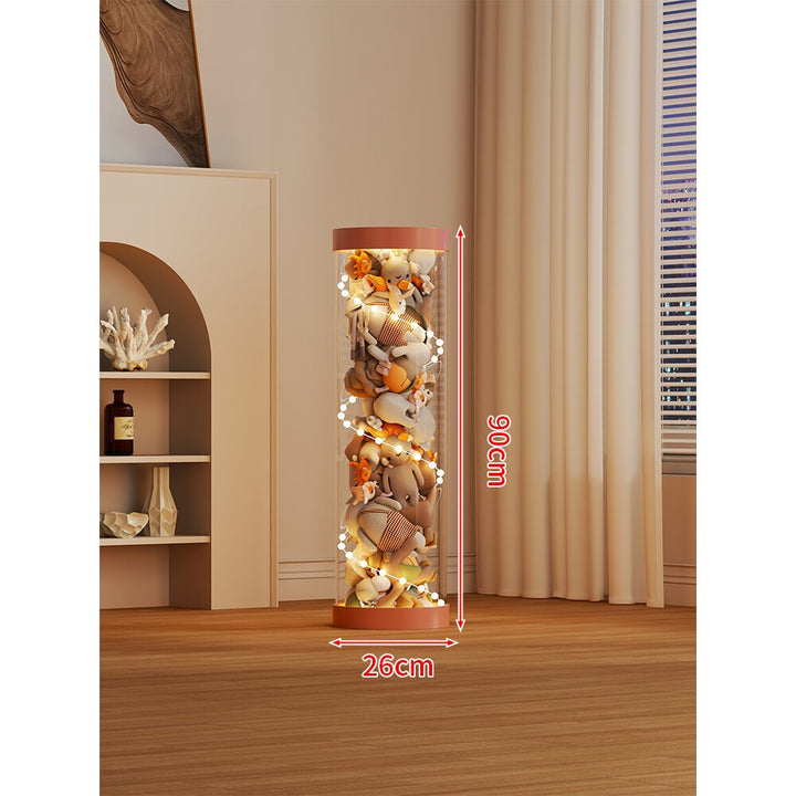 LED-beleuchteter transparenter Plüschspielzeug-Vitrine-Zylinder