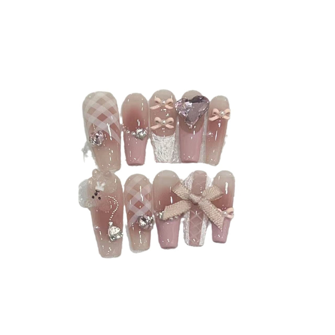 Artisan Floral Verziert Press-On Nagel Set Karnz