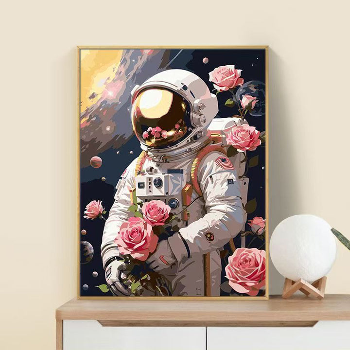 Astronaut Blumen Kunst Druck Karnz