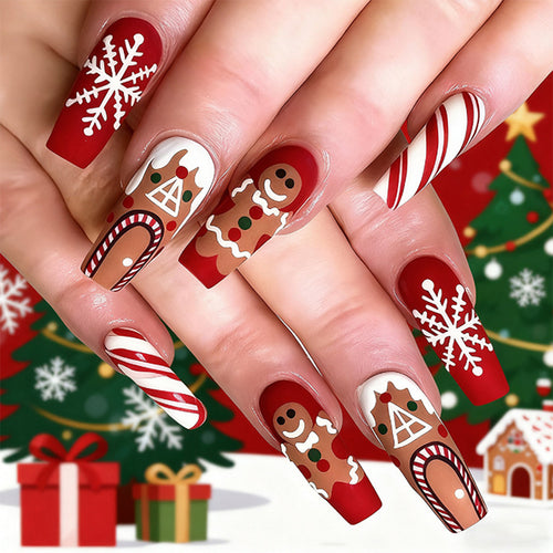 Festliche Kunstnägel mit winterlichen Motiven Karnz