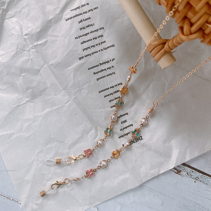 Elegante Brillenhalterkette mit Bunten Perlen und Stilvollen Anhängern Karnz