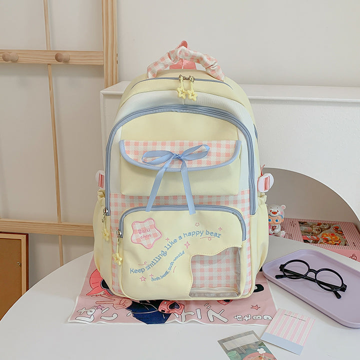 Verspielt gemusterter Schulrucksack Karnz