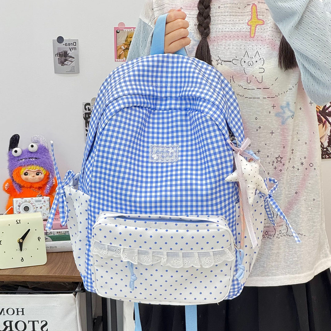 Niedlicher karierten Muster Rucksack Karnz