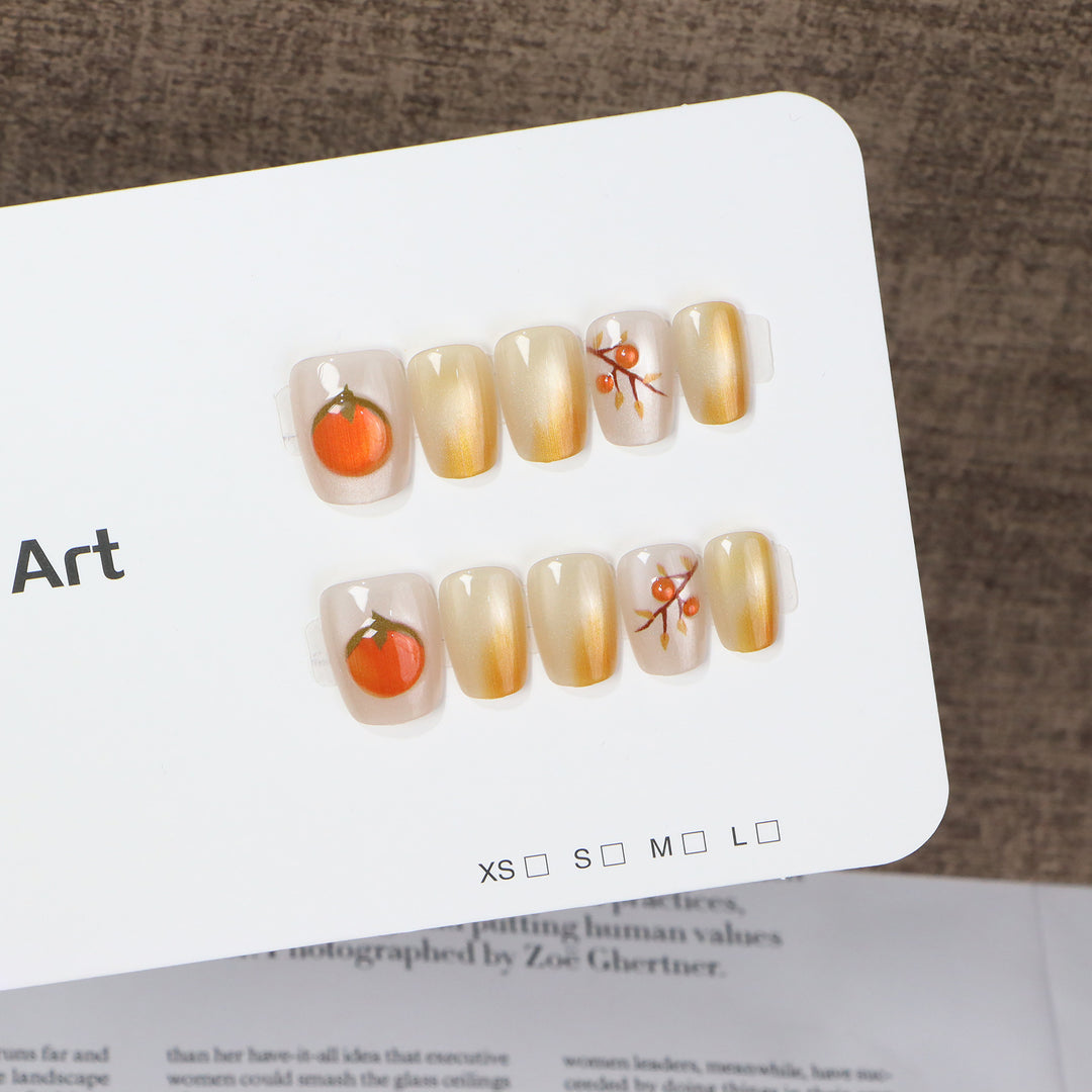 Saisonale Obst-Themen Press-On Nagelkunst Karnz