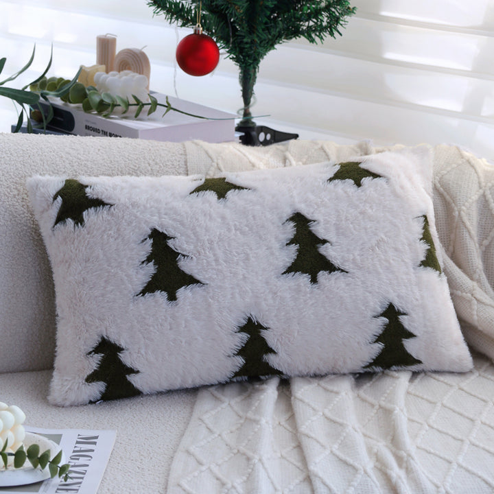 Rechteckiges Plüsch‑Wohnkissen mit Tannenbaum‑Tufting Karnz