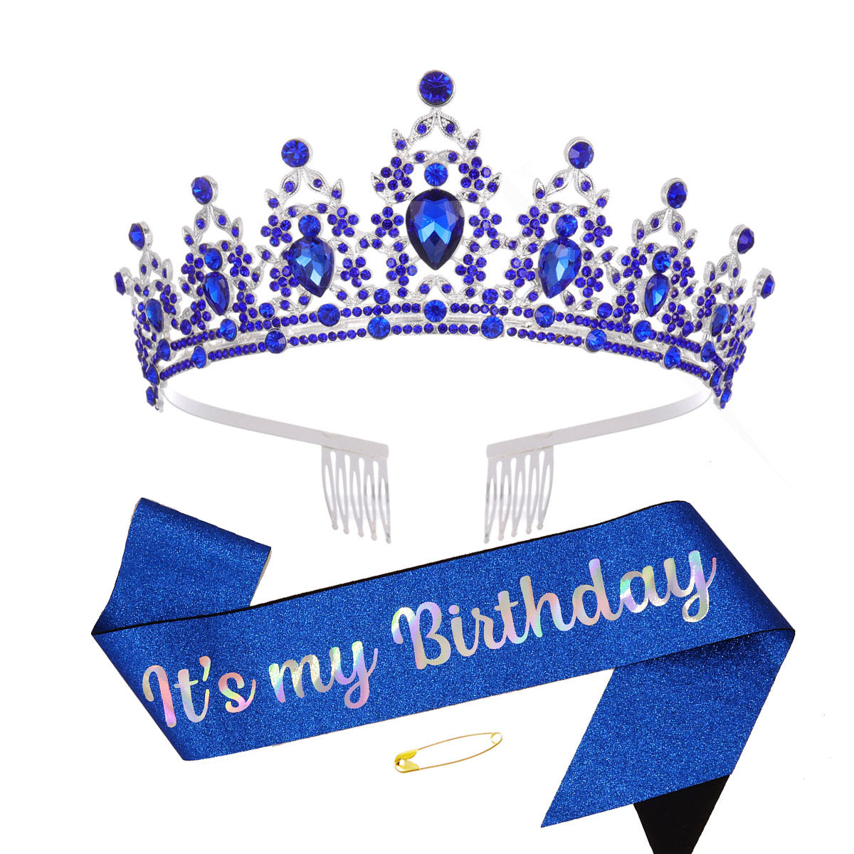 Damen Schwarz verzierte Tiara mit edlem Design Karnz
