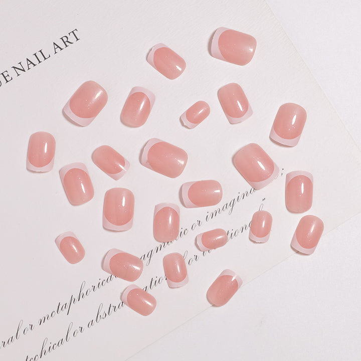 Glänzendes French Tip Press-On Nails Set Karnz