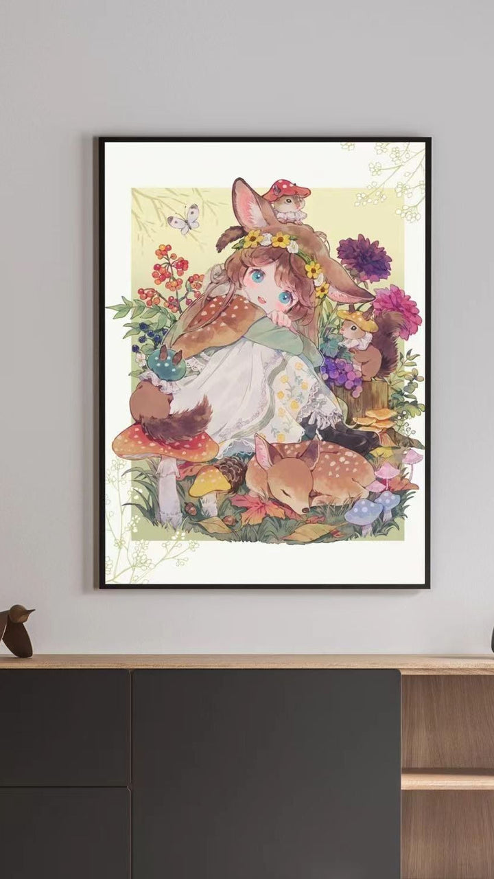 Illustriertes Fantasy-Charakter-Leinwand-Kunstdruck Karnz