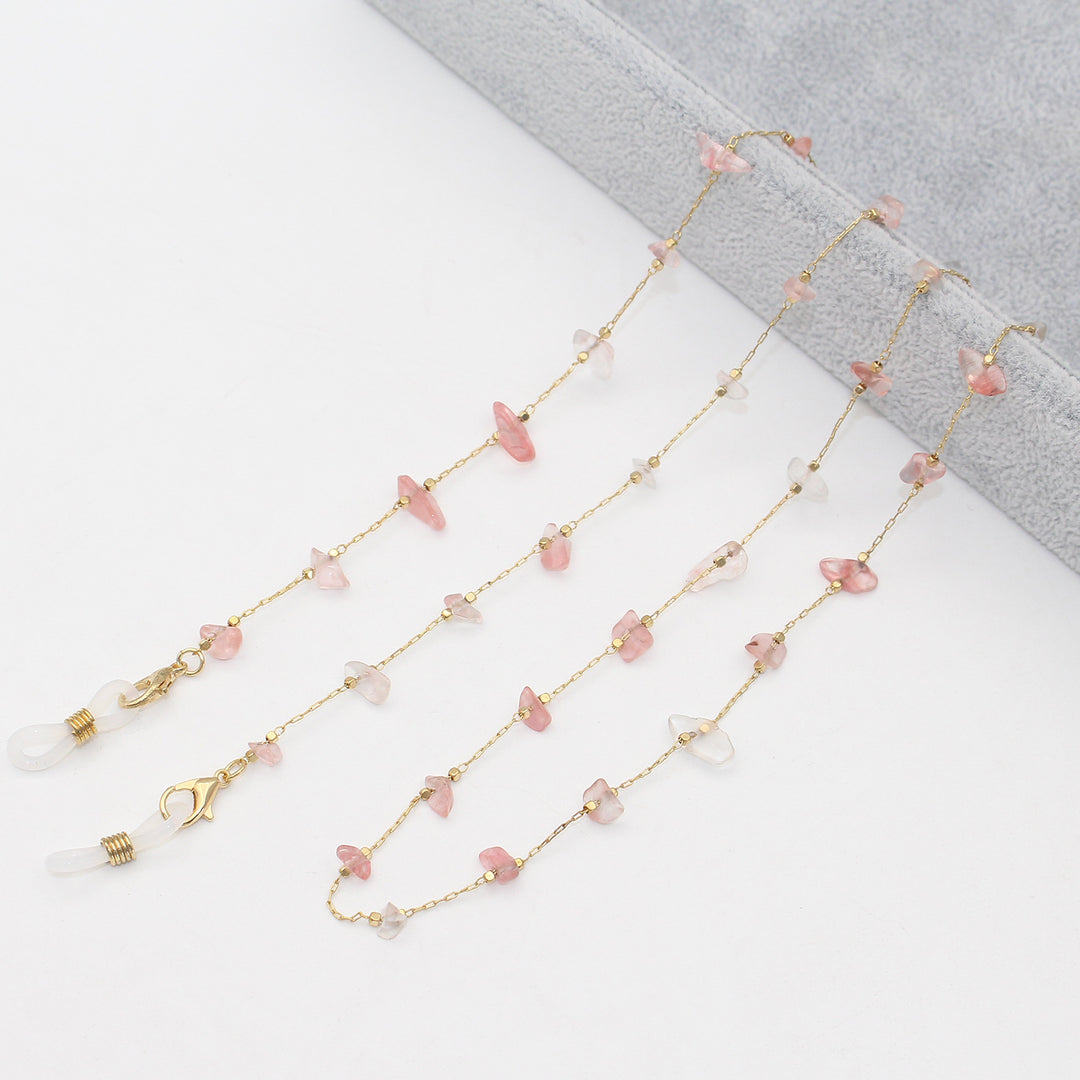 Elegante mit Kristallen verzierte Brillenkette Karnz