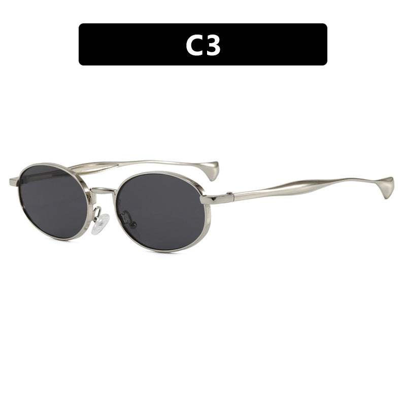 Damen robuste runde Sonnenbrille mit verspiegelten Gläsern Karnz