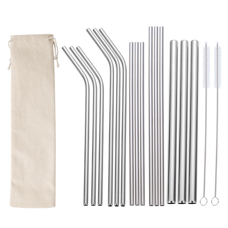 Edelstahl Trinkhalme-Set mit Reinigungsbürsten Karnz