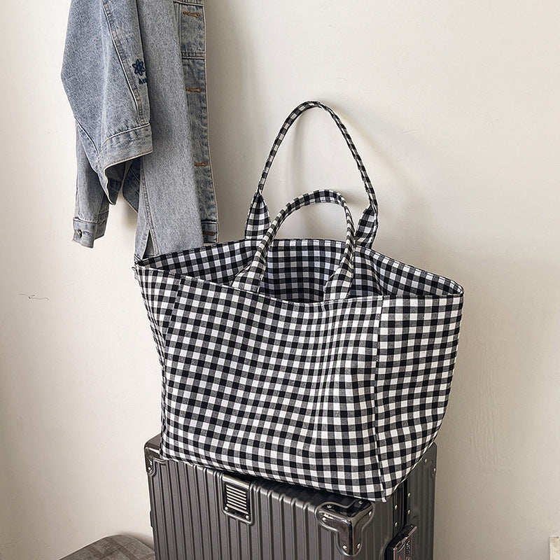 Stilvolle Karierte Utility Tote Bag Karnz