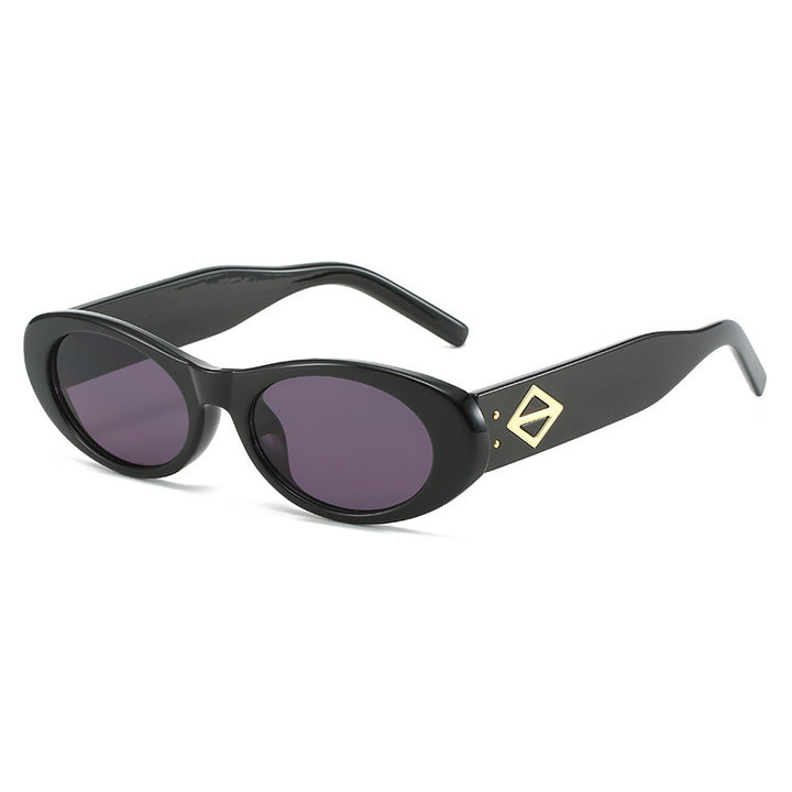 Vintage-inspirierte ovale Fassung Sonnenbrille Karnz