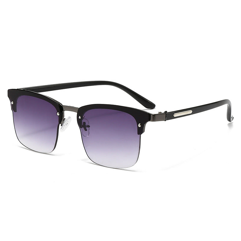 Damen elegante quadratische Sonnenbrille mit metallischen Akzenten Karnz