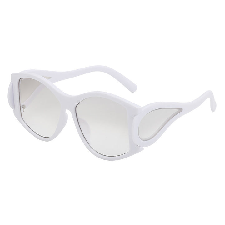 Damen moderne Cat-Eye Sonnenbrille mit einzigartigem Rahmen und UV-Schutz Karnz