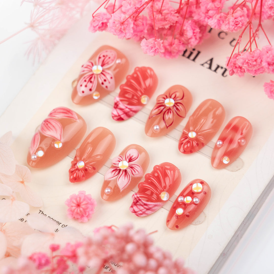 Floral Design Press-On Nägel Set