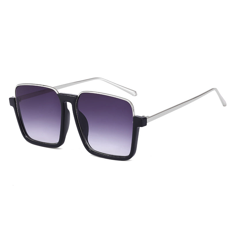 Damen quadratische Sonnenbrille mit transparentem Rahmen und polarisierenden Gläsern Karnz