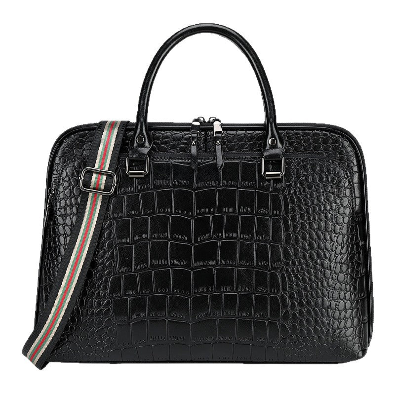 Elegante Laptop-Aktentasche Im Krokodil-Look Karnz