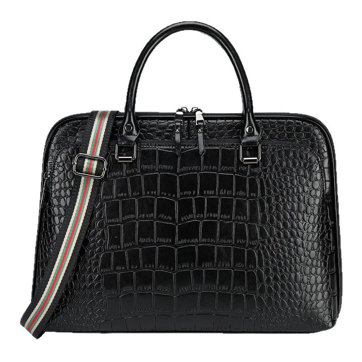 Elegante Laptop-Aktentasche Im Krokodil-Look Karnz