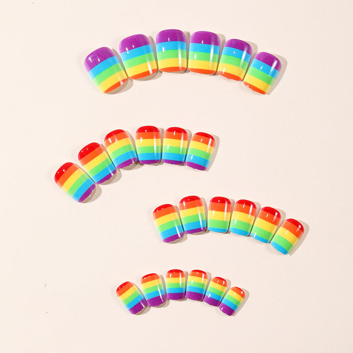 Regenbogenverlauf Nagelkunst-Set Karnz