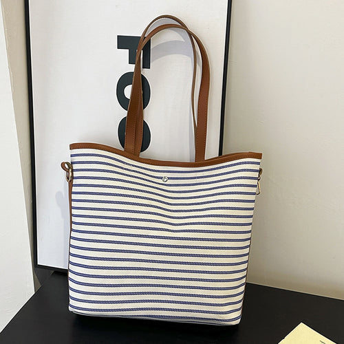 WoStriped Canvas Strandtasche Karnz