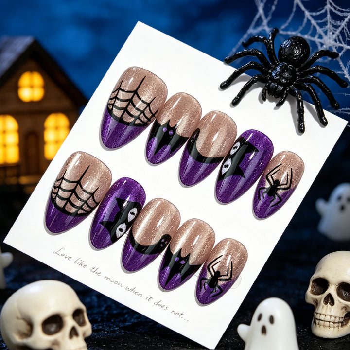Gothic Spider Web Press-On Nagelkunst Set