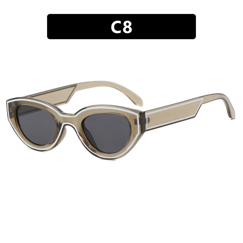 Damen Cat-Eye Sonnenbrille mit robustem transparenten Rahmen und schützendem UV-Filter Karnz