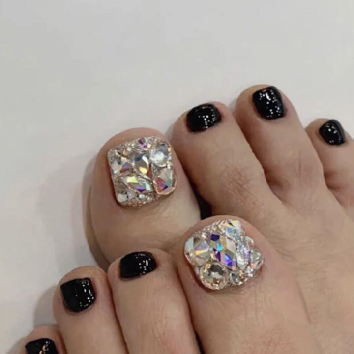 Premium Strass- Verzierte Press-On Fußnagel Set Karnz