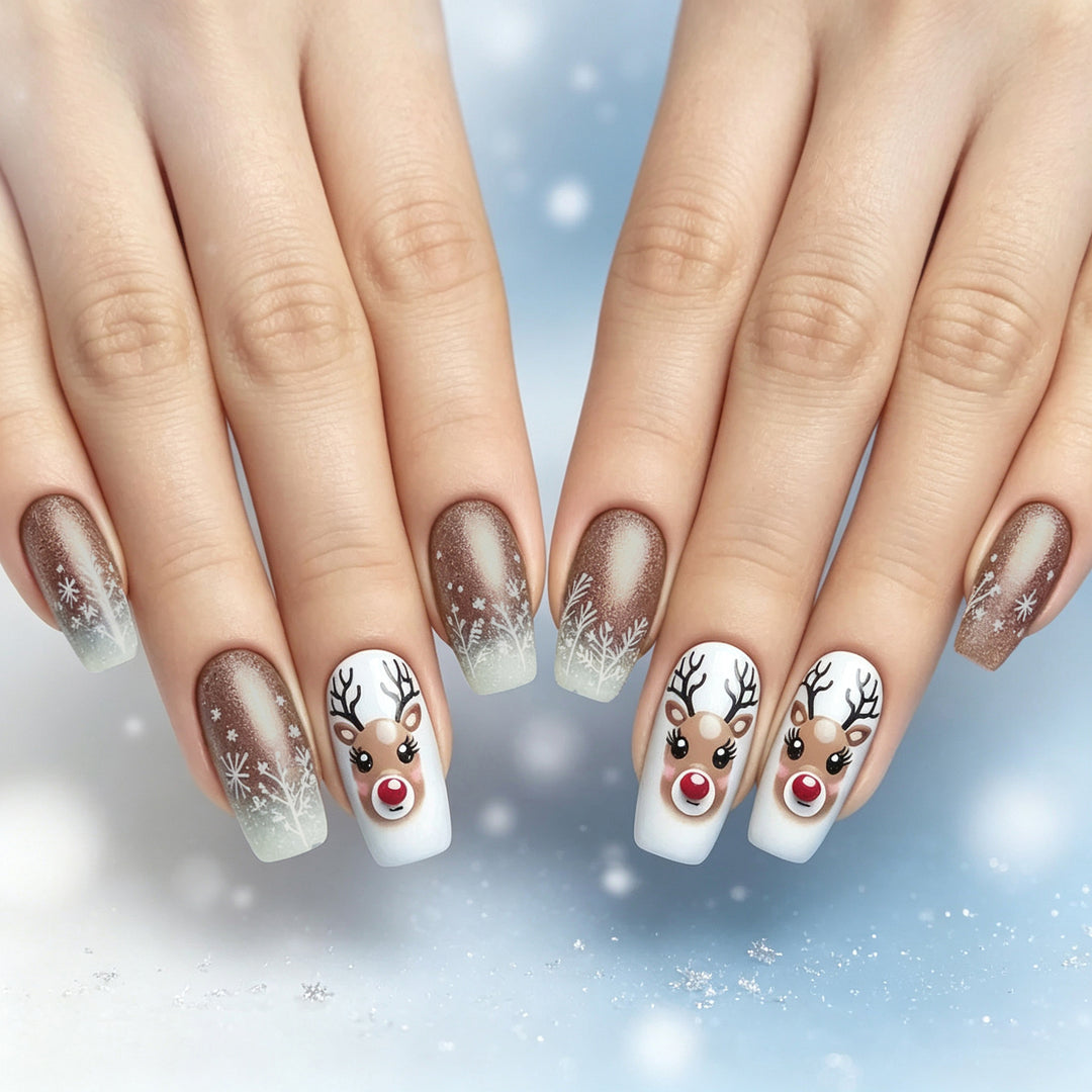 Festliches Rentier-Nageldesign Karnz