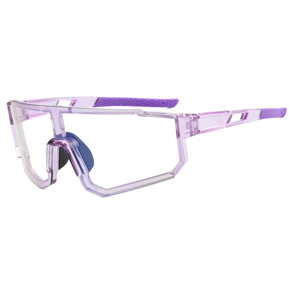 Damen sportliche Sonnenbrille im futuristischen Design mit breitem Sichtfeld Karnz