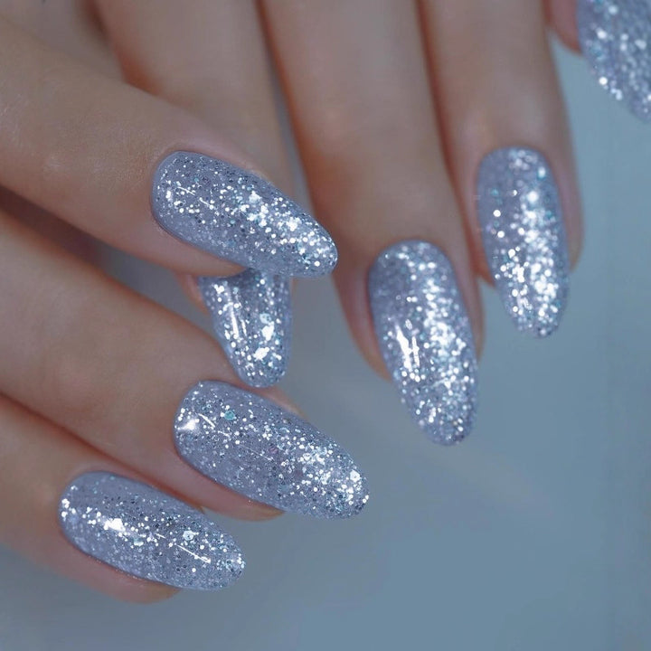 Glamouröse Glitzernde Stiletto Nagel Tipps Karnz