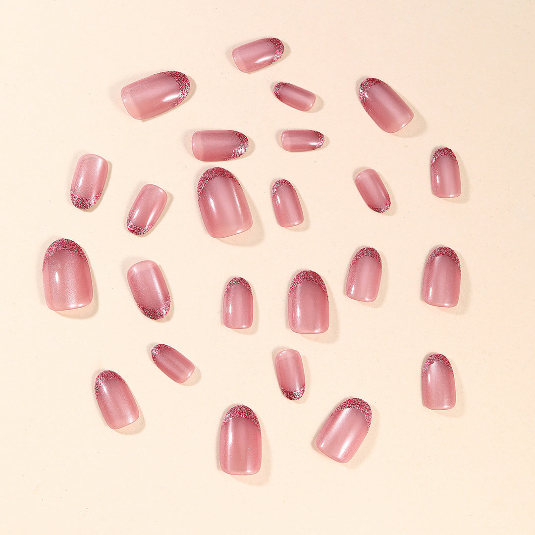 Glamourös Glitter Französischer Tipp Nagelkunst Karnz