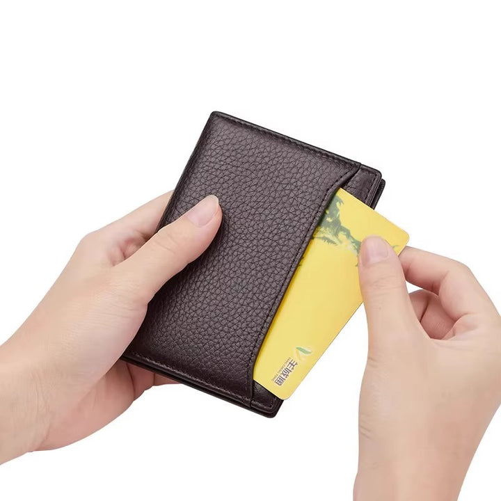 Texturiertes Leder Kartenetui Brieftasche Karnz