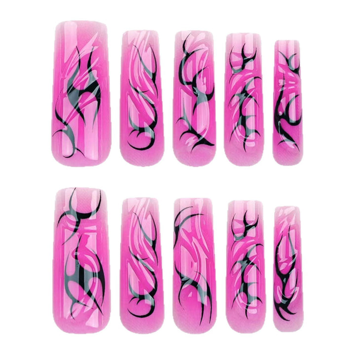 Kunstvolle Nagelspitzen mit floralen und abstrakten Designs Karnz 1788229281