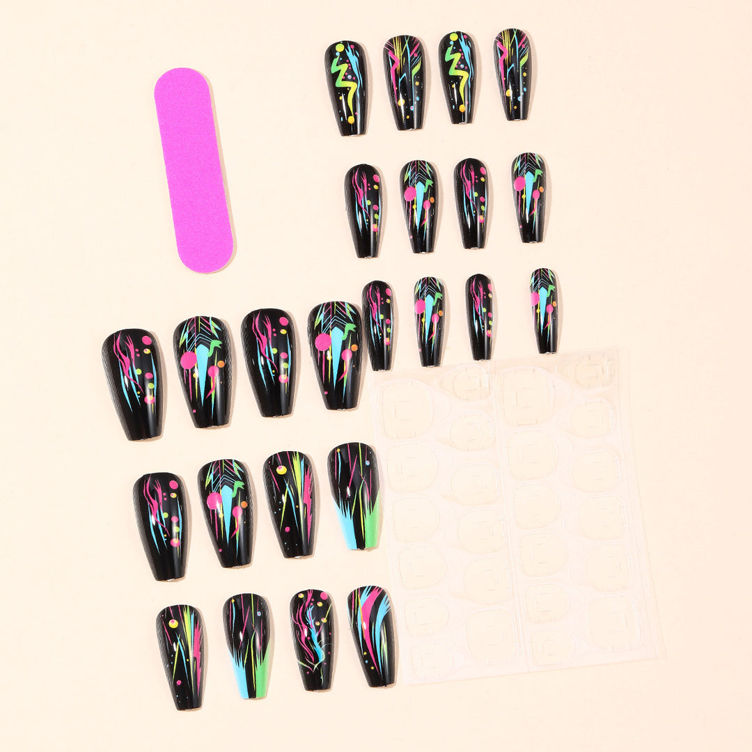 Neon Abstract Artistic Nail Art Extensions Karnz