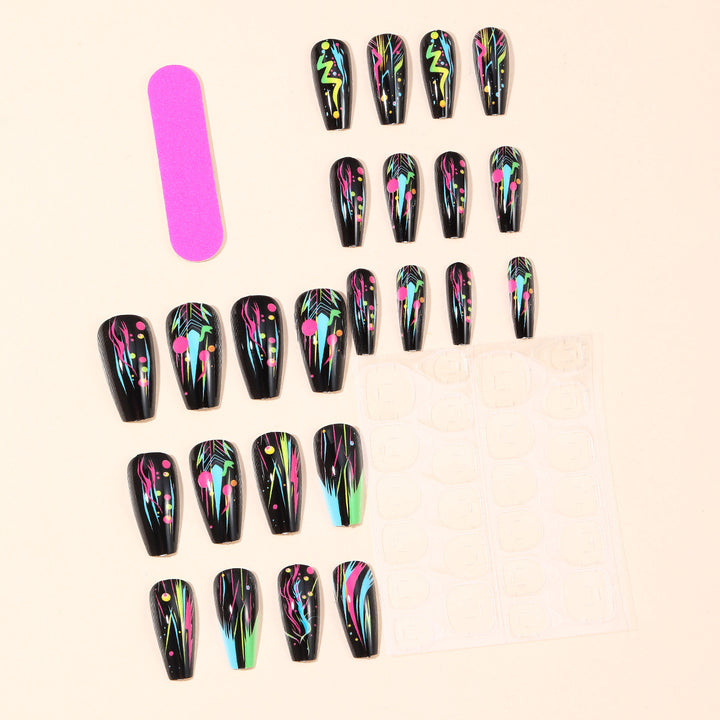 Neon Abstract Artistic Nail Art Extensions Karnz