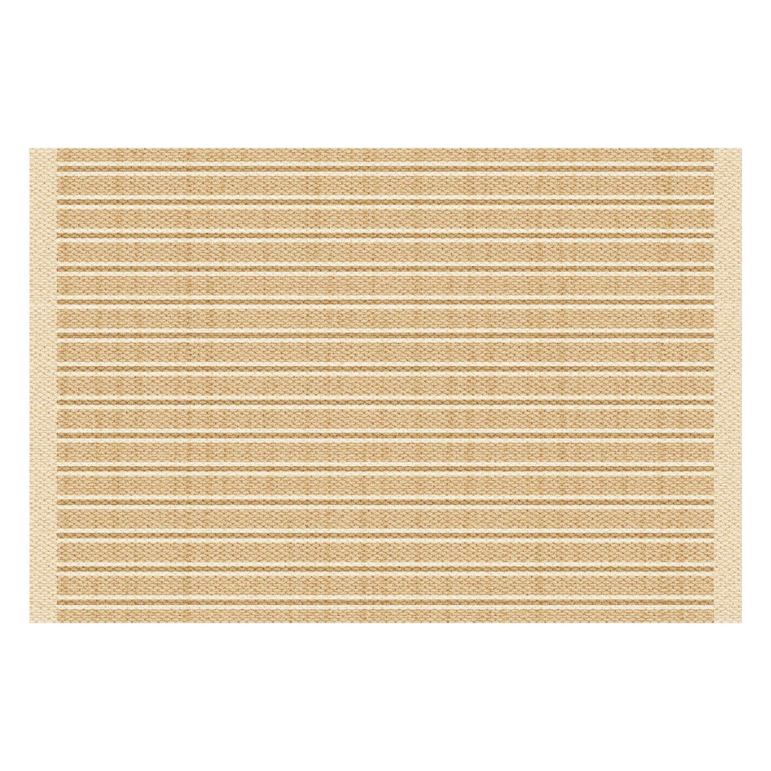 Large Low-Pile Striped Textured Area Rug with Durable Stain-Resistant Weave