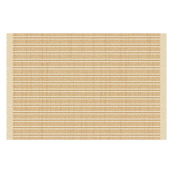 Large Low-Pile Striped Textured Area Rug with Durable Stain-Resistant Weave