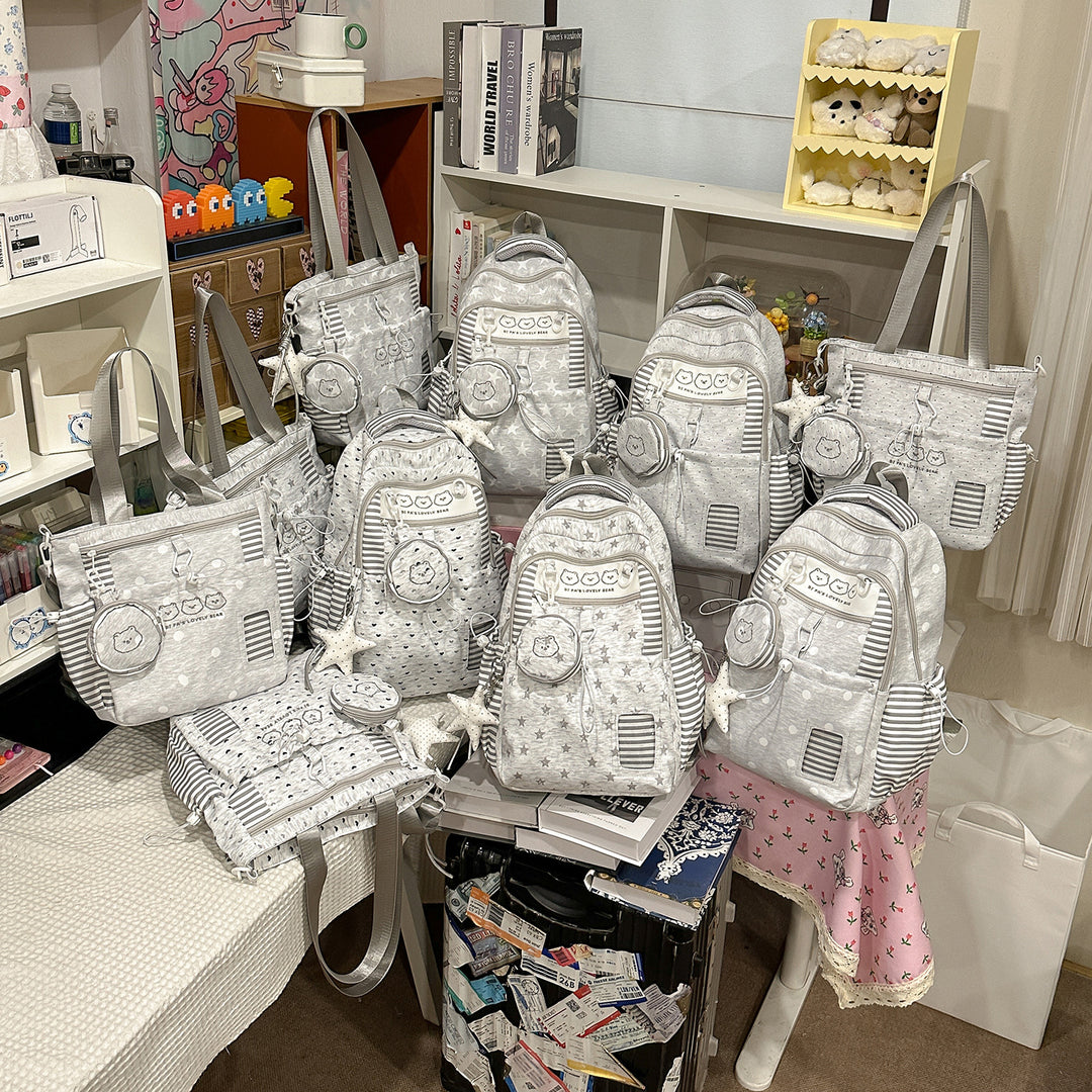 Multi-Taschen Sternmuster Rucksack Karnz